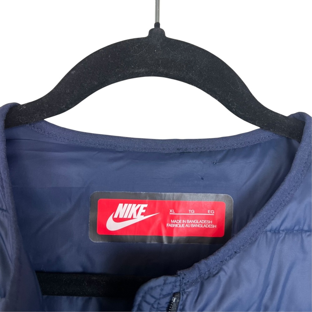 Nike Sportswear Women Navy Blue Synthetic Fill Puffer Liner Jacket XL Longline - Picture 4 of 12